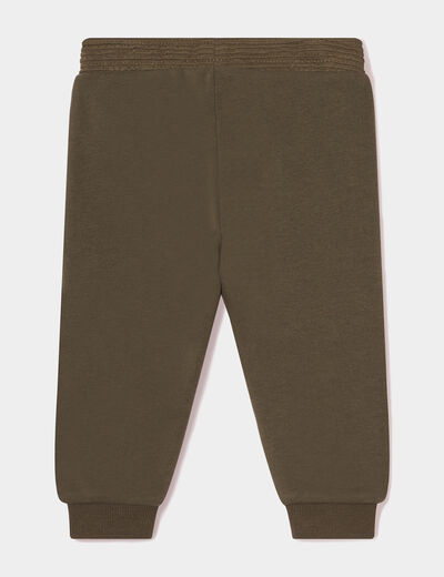 Jogging molleton taille élastiquée vert kaki bébé garçon