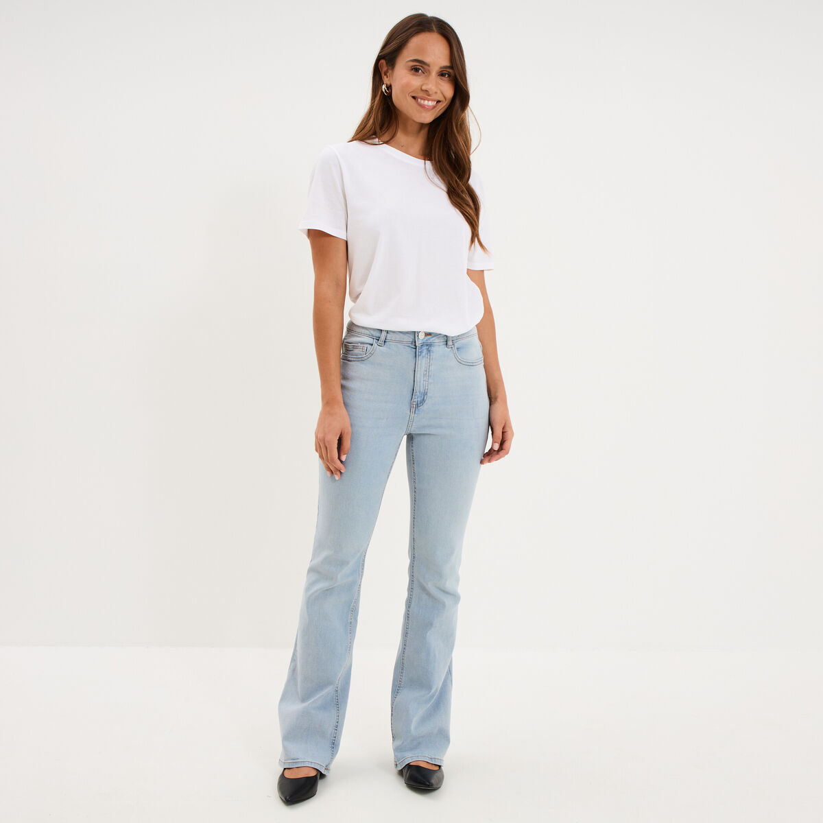 Jeans flare 5 poches denim double stone femme