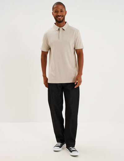 Polo manches courtes gris clair homme