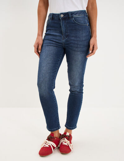 Jean stretch slim 7/8 &egrave;me denim brut femme
