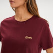 T-shirt col rond manches courtes violet fonc&eacute; femme