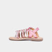 Sandales brides tressées en cuir Creeks rose fille