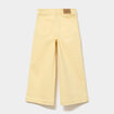 Pantalon large coton stretch jaune pastel fille