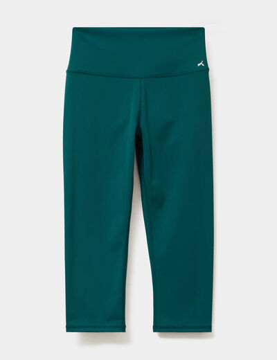 Legging corsaire de sport stretch vert canard femme