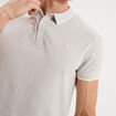 Polo slim manches courtes stretch gris clair homme