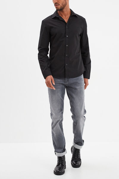 Chemise manches longues Studio noir homme