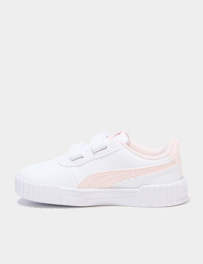 Tennis &agrave; scratchs Puma Carina 3.0 Floral rose clair fille