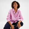 Chemise oversize 1 poche coton rose femme