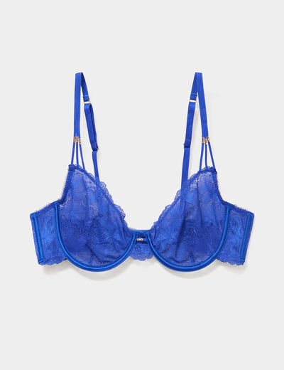 Soutien-gorge embo&icirc;tant dentelle bleu electrique femme