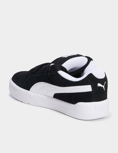 Tennis basses à lacets en cuir Puma noir garçon