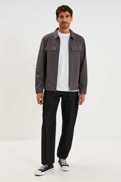 Surchemise zipp&eacute;e s&eacute;chage rapide gris homme