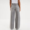 Jean large taille haute coton denim gris femme