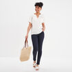 Blouse manches courtes gaze de coton blanc femme