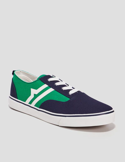 Tennis en toile à lacets multicolore homme
