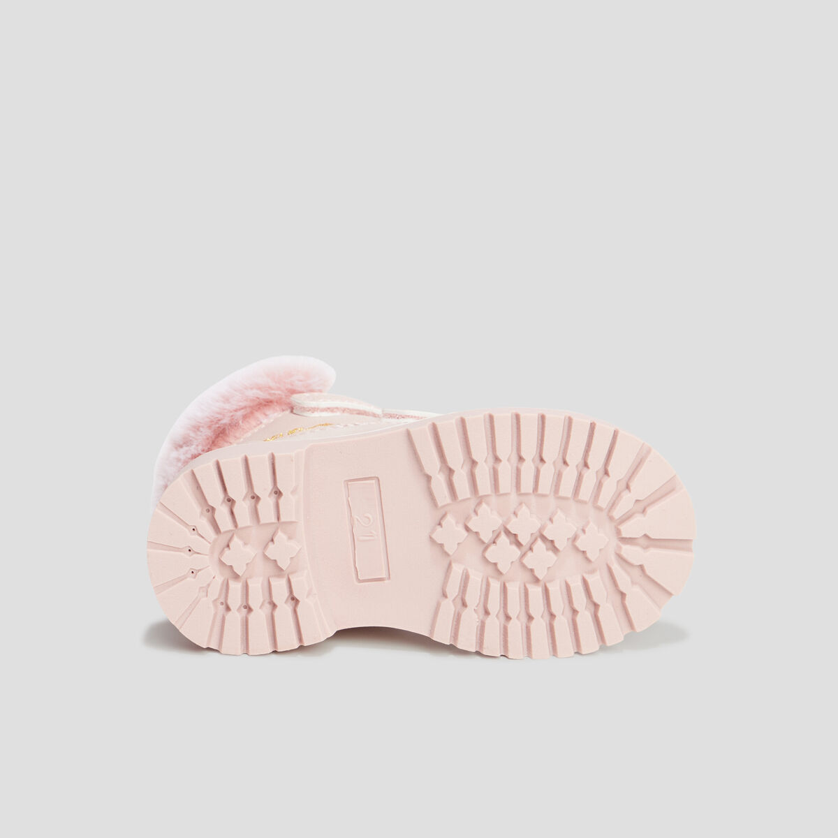 Bottines &agrave; scratchs fausse fourrure rose b&eacute;b&eacute; fille