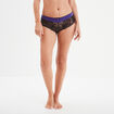 Shorty en micro dentelle violet foncé femme