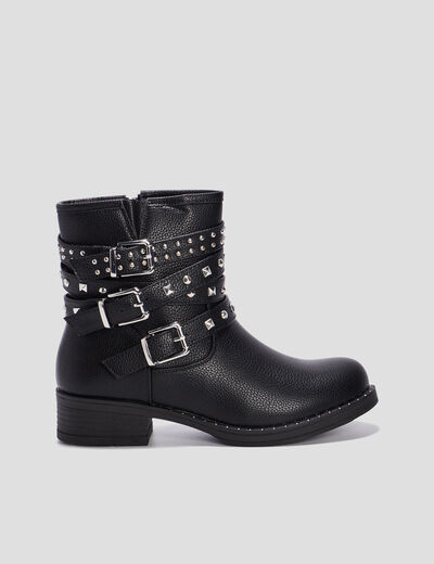 Bottines à talons cloutées noir femme