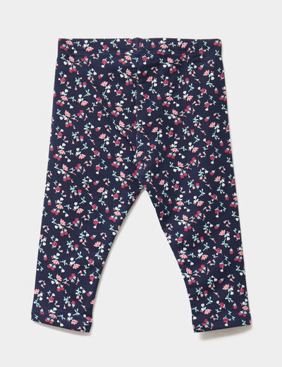 Legging doublé taille élastiquée bleu marine bébé fille