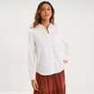 Chemise lin m&eacute;lang&eacute; manches longues blanc femme