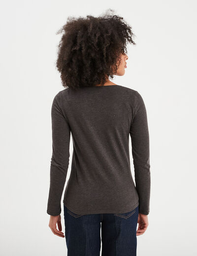 T-shirt à manches longues gris foncé femme