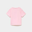 T-shirt nou&eacute; col rond coton Vaiana rose fille