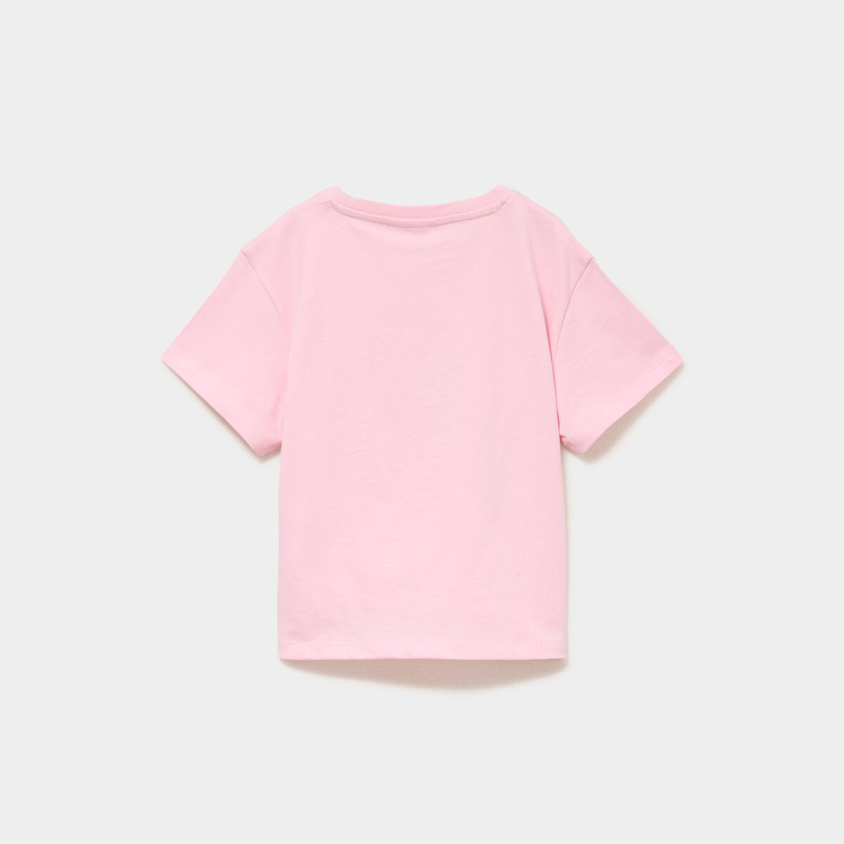 T-shirt nou&eacute; col rond coton Vaiana rose fille