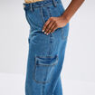 Jeans cargo large taille standard Creeks denim stone femme
