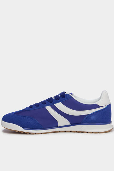 Tennis basses &agrave; lacets bleu homme