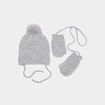 Ensemble bonnet et moufles gris mixte