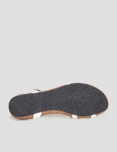 Sandales plates en cuir Creeks blanc femme