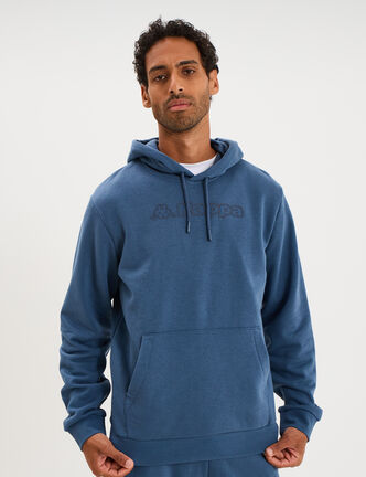 Sweat hoodie 1 poche Kappa bleu gris homme