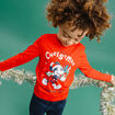 T-shirt manches longues No&euml;l Mickey rouge gar&ccedil;on