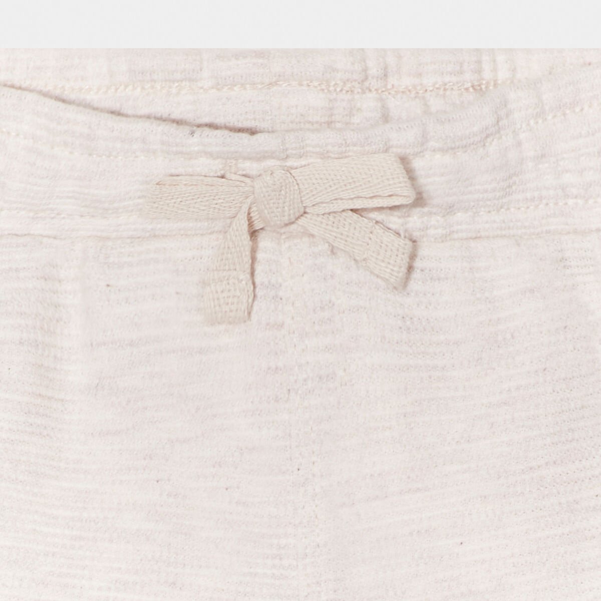 Short avec noeud taille élastiquée coton beige bébé garçon