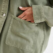 Veste surchemise oversize en jean coton vert kaki femme