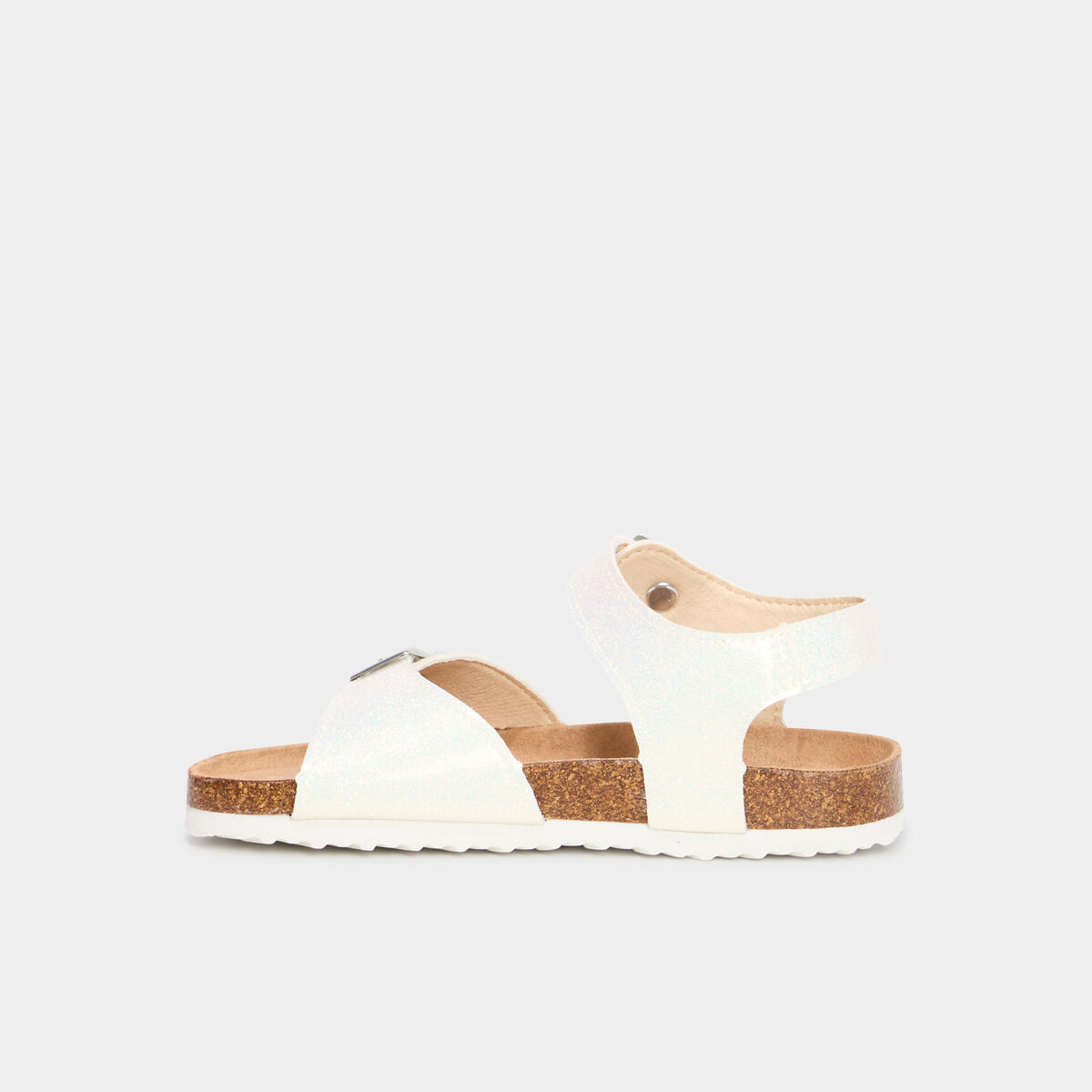 Sandales plates avec boucles blanc fille
