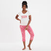 Ensemble pyjama corsaire et t-shirt rose fushia femme