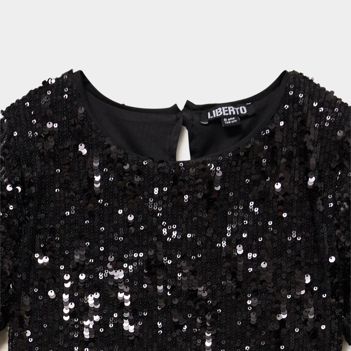 Combinaison pantalon &agrave; paillettes noir fille