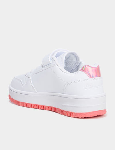 Tennis basses à scratchs Champion orange corail fille