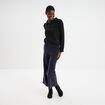 Pull col polo manches longues noir femme