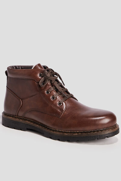 Bottines à lacets marron homme