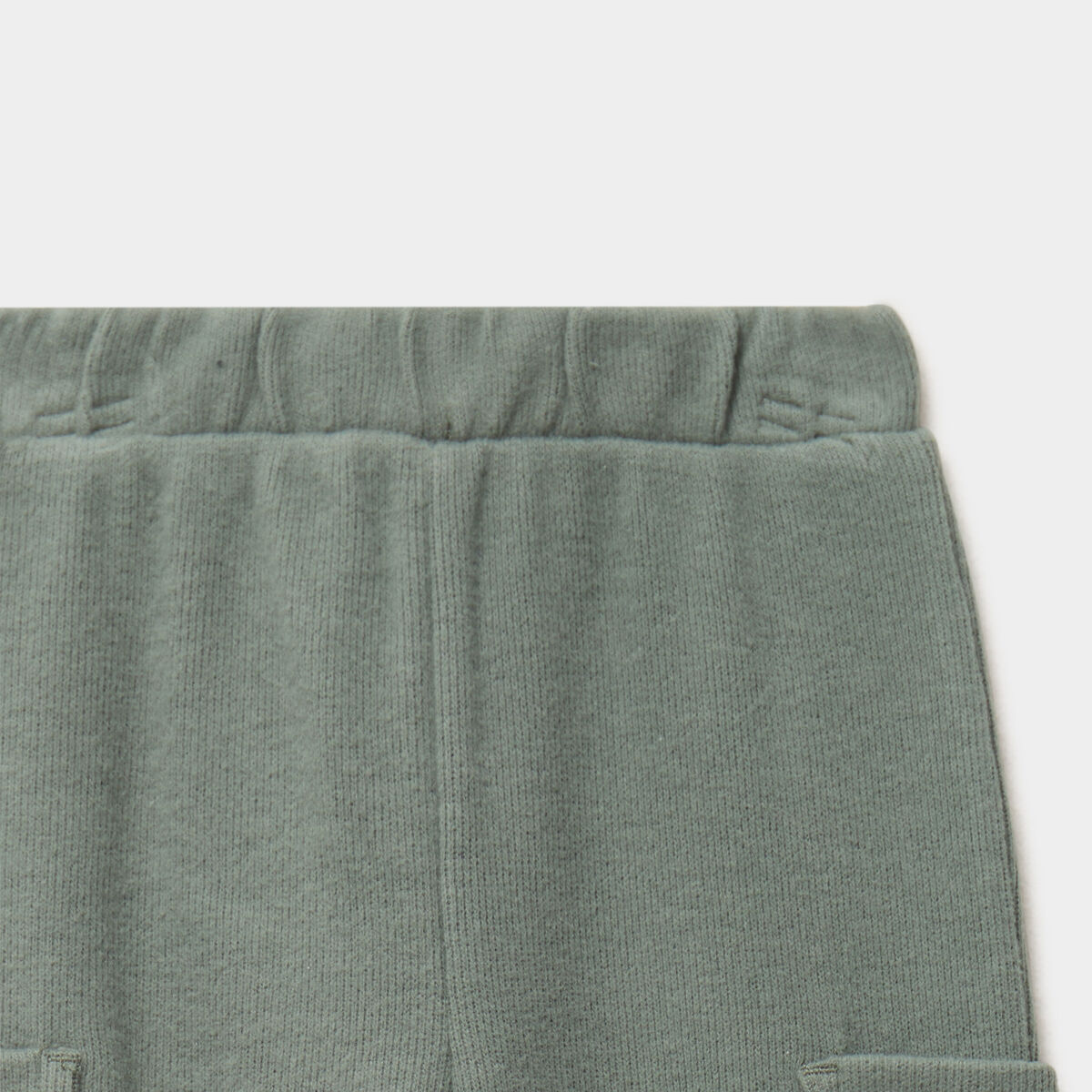 Pantalon maille 2 poches vert kaki b&eacute;b&eacute; gar&ccedil;on