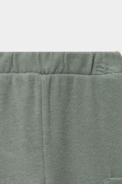 Pantalon maille 2 poches vert kaki b&eacute;b&eacute; gar&ccedil;on