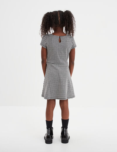 Robe patineuse manches courtes ecru fille