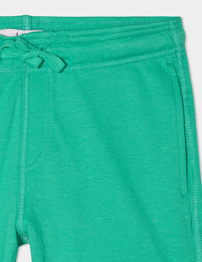 Short jogging droit taille élastiquée vert menthe garçon