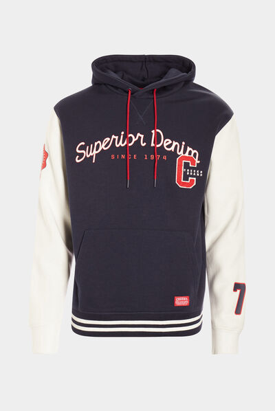 Sweat à capuche hoodie Creeks bleu marine homme