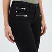 Pantalon skinny détails zippés noir femme