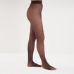 Collant polaire effet transparent 80D marron fonc&eacute; femme