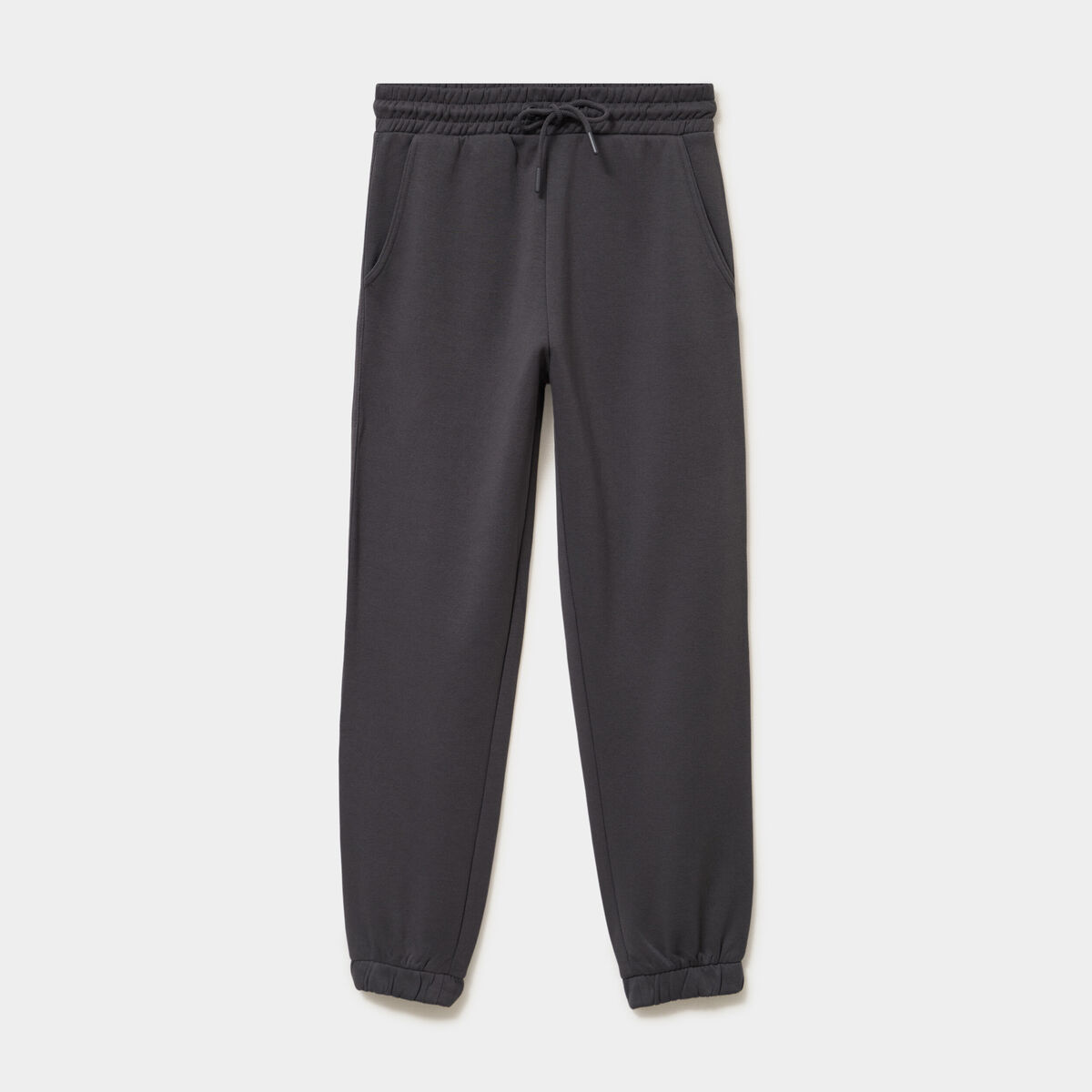 Pantalon de jogging molletonn&eacute; gris fonc&eacute; femme