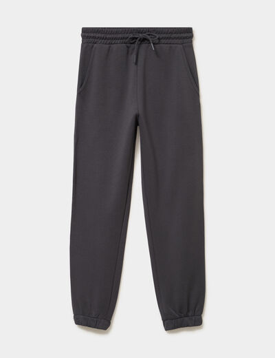 Pantalon de jogging molletonn&eacute; gris fonc&eacute; femme