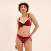 Soutien-gorge push up micro dentelle rouge femme
